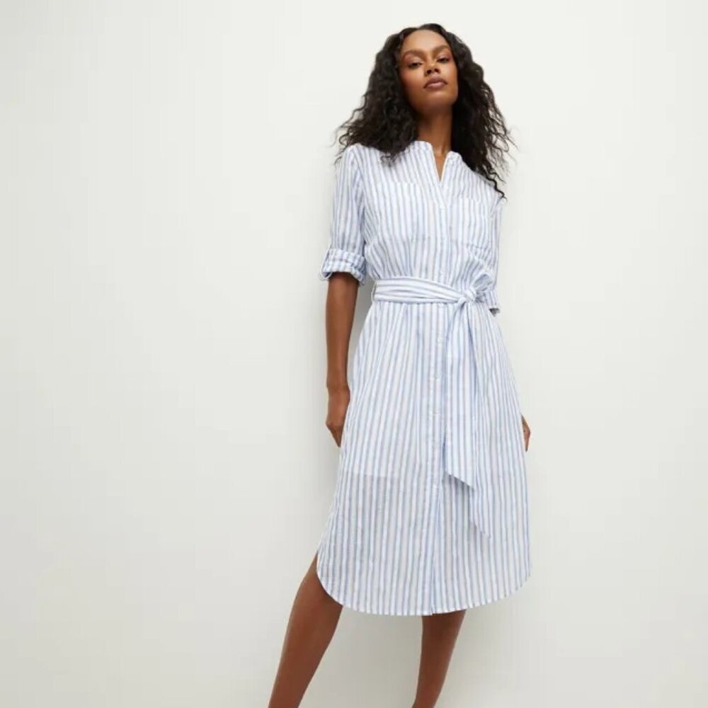 VERONICA BEARD, Bianca Shirtdress (Blue Striped)
